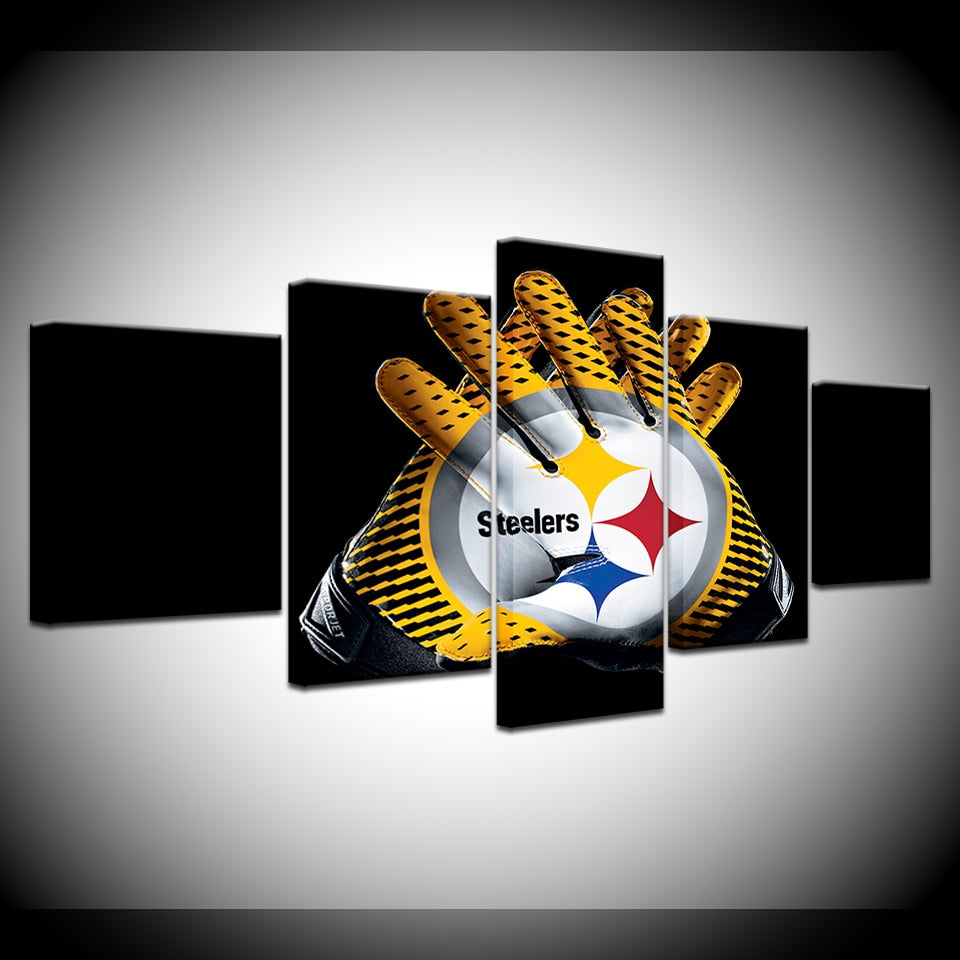 5-Piece American Football Steelers Glove Canvas Wall Art