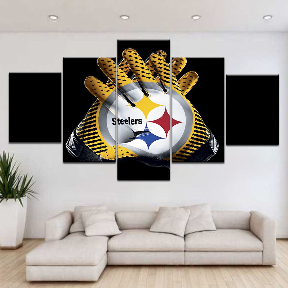 5-Piece American Football Steelers Glove Canvas Wall Art