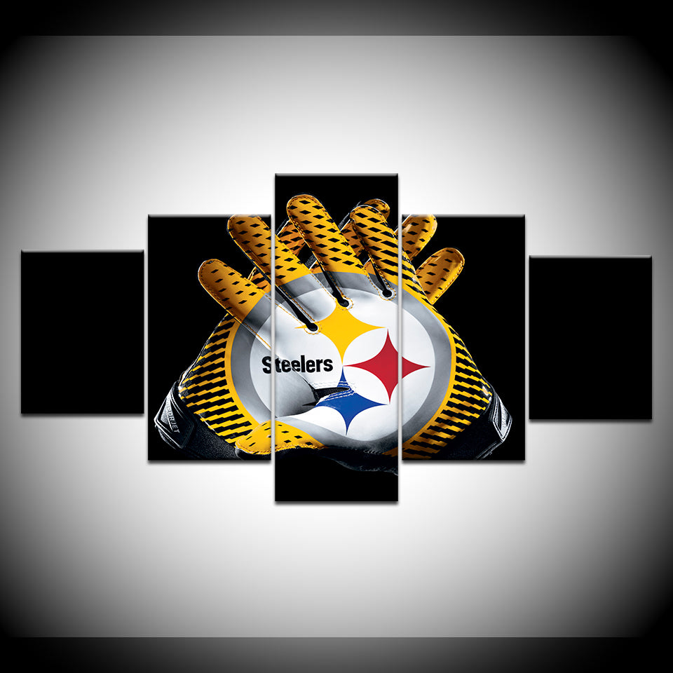 5-Piece American Football Steelers Glove Canvas Wall Art