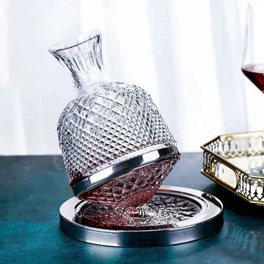 Rotating Crystal Wine Decanter