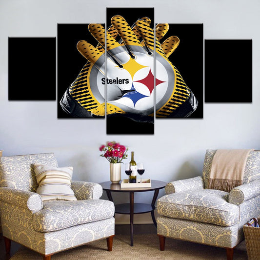 5-Piece American Football Steelers Glove Canvas Wall Art
