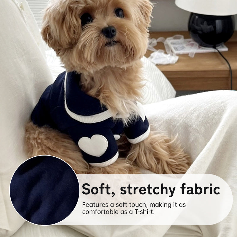 Heart-Print Plush Dog Onesie