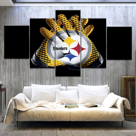 5-Piece American Football Steelers Glove Canvas Wall Art