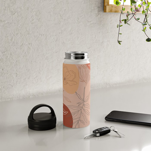 Pink Abstract Desert Water Bottle