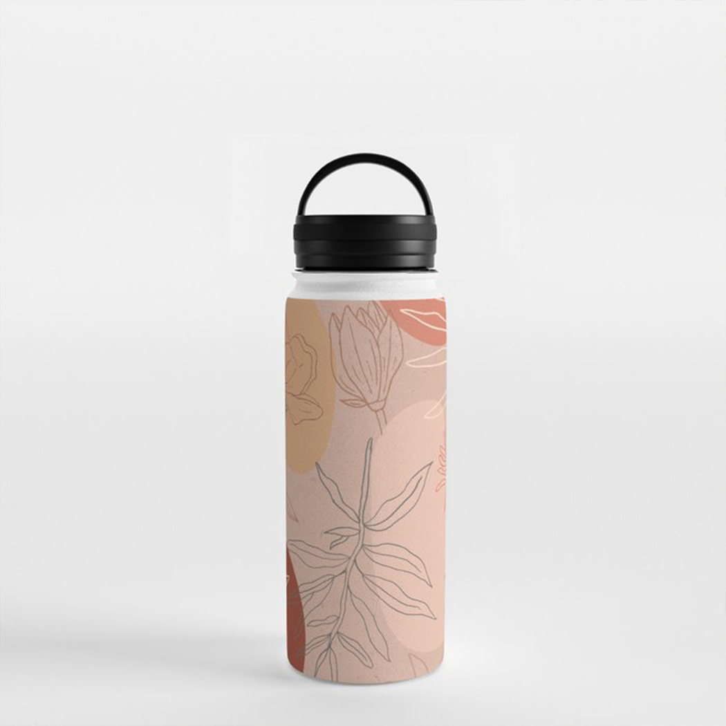Pink Abstract Desert Water Bottle